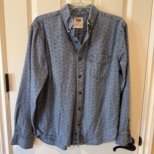 Levi's Light Blue Patterned Button Down Denim Shirt